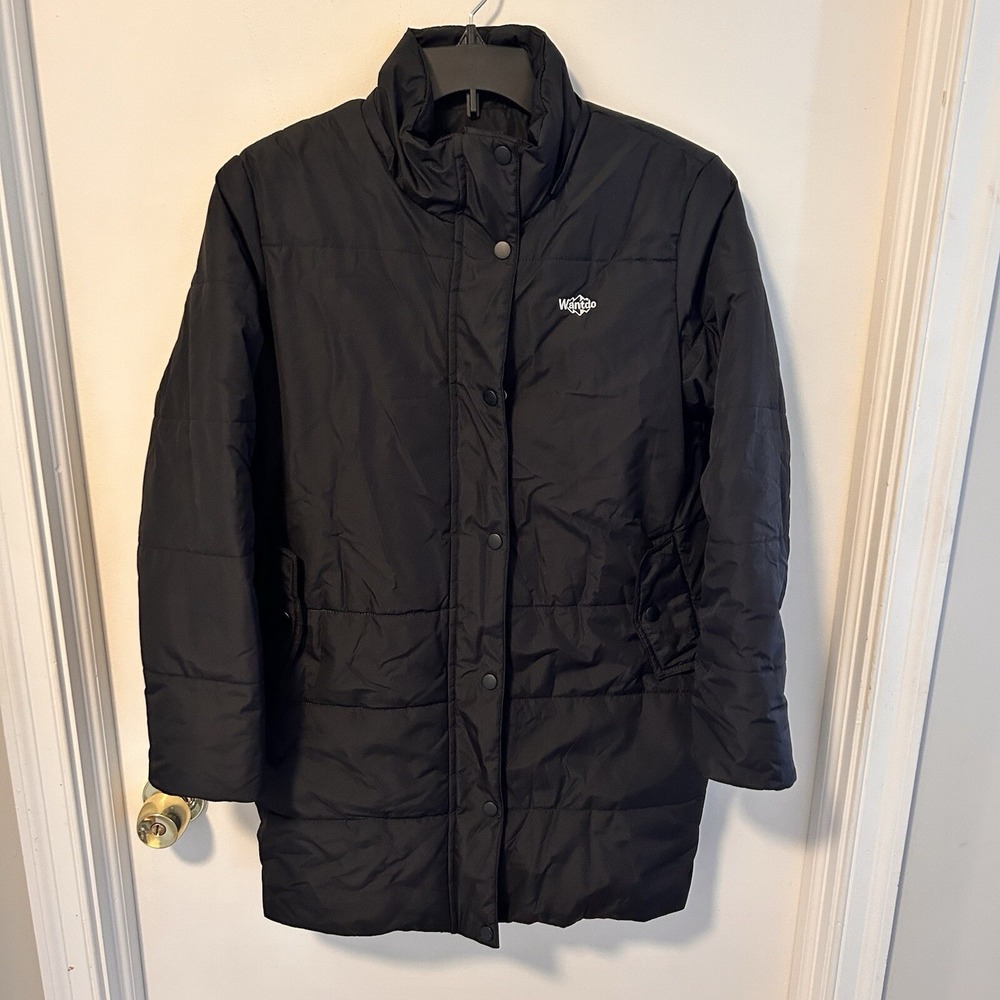 Wantdo Puffer Jacket‎ Womens 10/12 Black Purple Liner Long Down Filled Pristine
